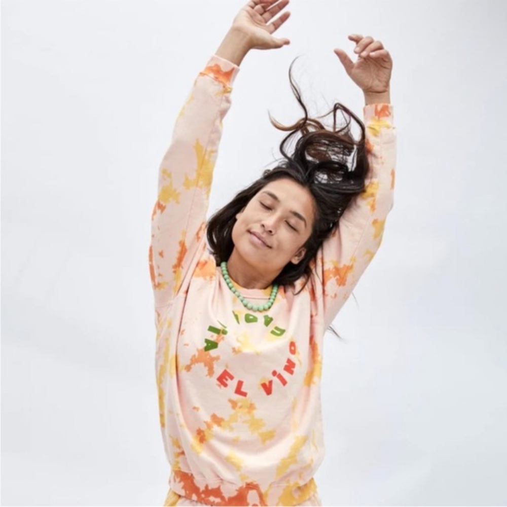 Clare V Cada Dia El Vino Sweatshirt Women’s Size Small Tie Dye Pullover